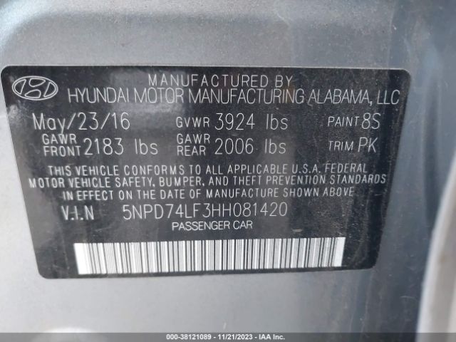 Photo 8 VIN: 5NPD74LF3HH081420 - HYUNDAI ELANTRA 