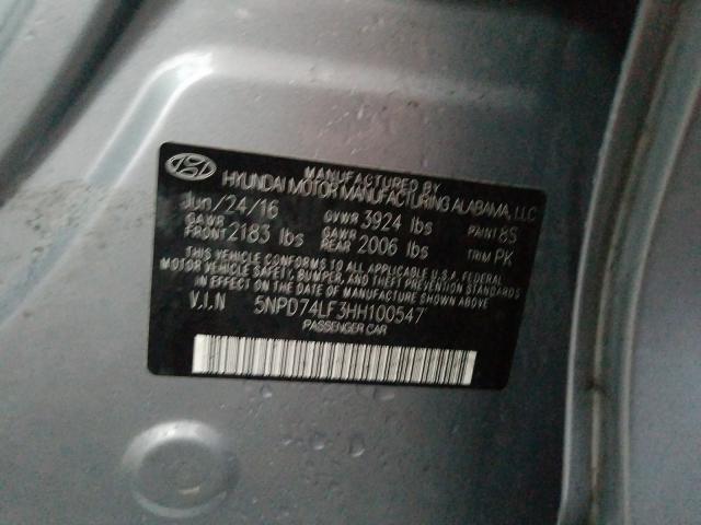 Photo 9 VIN: 5NPD74LF3HH100547 - HYUNDAI ELANTRA SE 