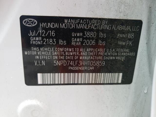 Photo 9 VIN: 5NPD74LF3HH105859 - HYUNDAI ELANTRA SE 