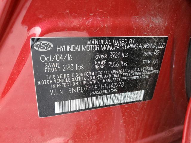 Photo 11 VIN: 5NPD74LF3HH142278 - HYUNDAI ELANTRA SE 