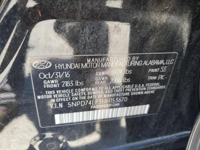 Photo 11 VIN: 5NPD74LF3HH153670 - HYUNDAI ELANTRA SE 