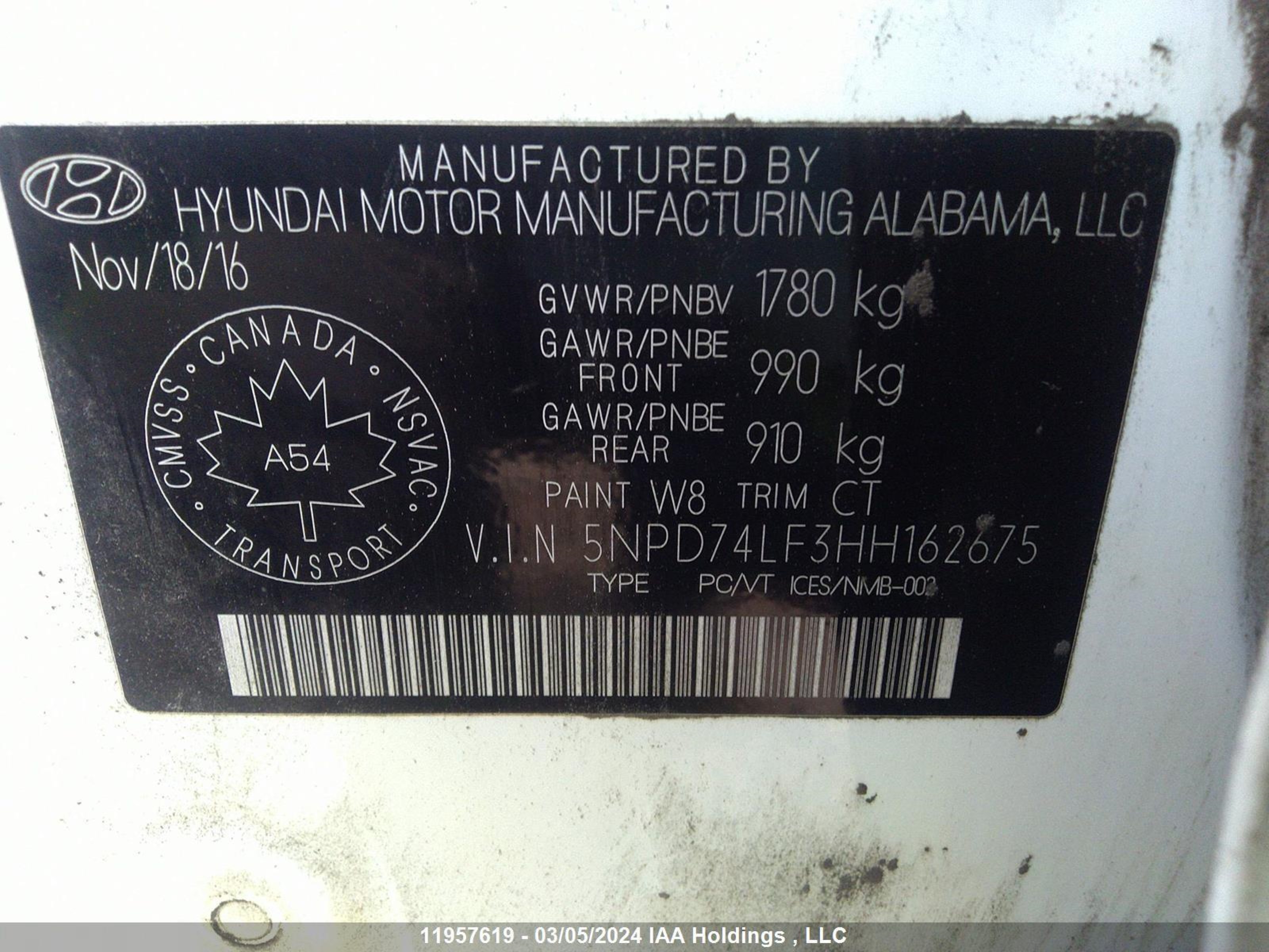 Photo 8 VIN: 5NPD74LF3HH162675 - HYUNDAI ELANTRA 