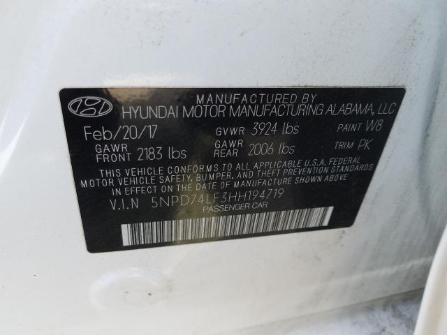 Photo 9 VIN: 5NPD74LF3HH194719 - HYUNDAI ELANTRA 