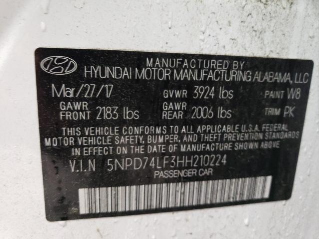 Photo 9 VIN: 5NPD74LF3HH210224 - HYUNDAI ELANTRA SE 