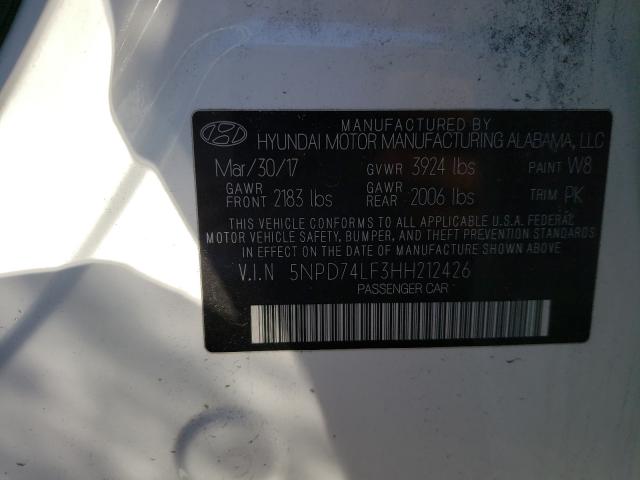 Photo 9 VIN: 5NPD74LF3HH212426 - HYUNDAI ELANTRA SE 