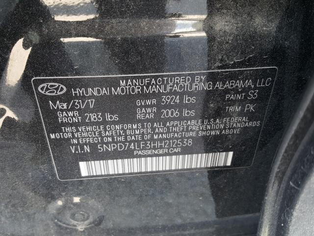 Photo 9 VIN: 5NPD74LF3HH212538 - HYUNDAI ELANTRA SE 