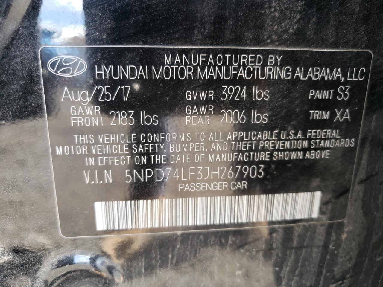 Photo 11 VIN: 5NPD74LF3JH267903 - HYUNDAI ELANTRA 