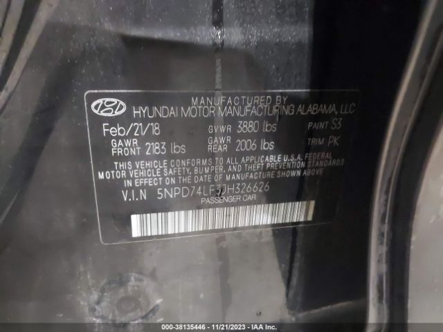 Photo 8 VIN: 5NPD74LF3JH326626 - HYUNDAI ELANTRA 