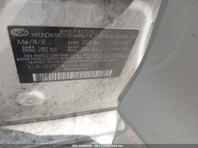 Photo 8 VIN: 5NPD74LF3JH335021 - HYUNDAI ELANTRA 