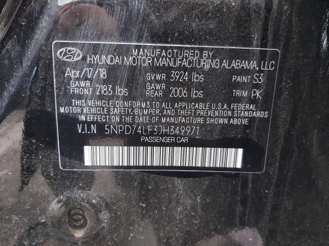 Photo 9 VIN: 5NPD74LF3JH349971 - HYUNDAI ELANTRA SE 