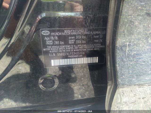 Photo 8 VIN: 5NPD74LF3JH351316 - HYUNDAI ELANTRA 