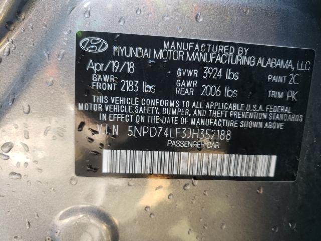 Photo 9 VIN: 5NPD74LF3JH352188 - HYUNDAI ELANTRA SE 