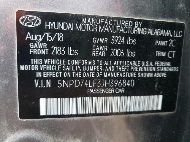 Photo 9 VIN: 5NPD74LF3JH396840 - HYUNDAI ELANTRA SE 