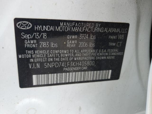 Photo 11 VIN: 5NPD74LF3KH405800 - HYUNDAI ELANTRA 