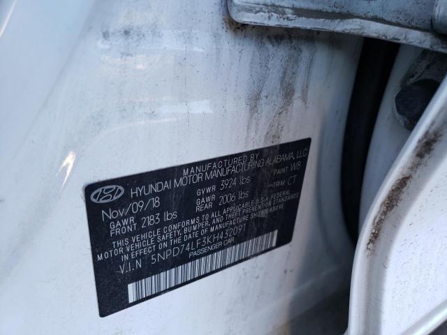 Photo 9 VIN: 5NPD74LF3KH432091 - HYUNDAI ELANTRA SE 