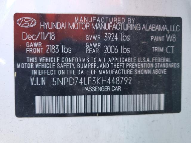 Photo 11 VIN: 5NPD74LF3KH448792 - HYUNDAI ELANTRA 