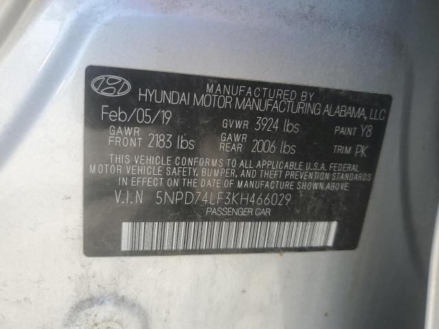 Photo 12 VIN: 5NPD74LF3KH466029 - HYUNDAI ELANTRA 