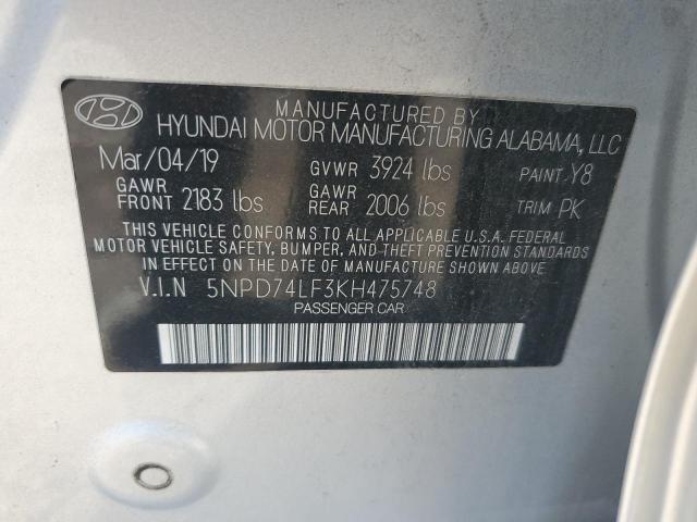 Photo 12 VIN: 5NPD74LF3KH475748 - HYUNDAI ELANTRA 