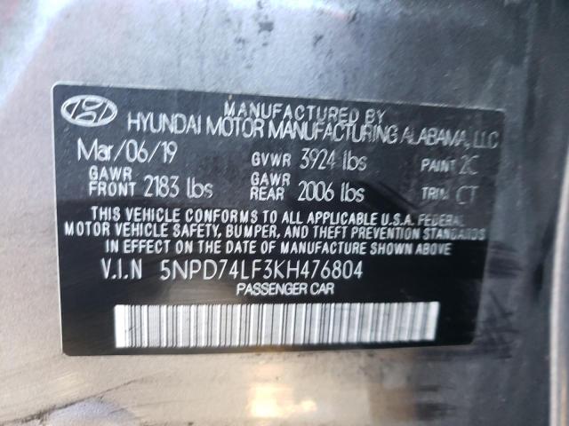 Photo 9 VIN: 5NPD74LF3KH476804 - HYUNDAI ELANTRA SE 