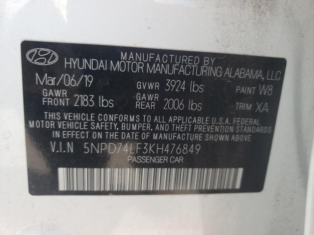 Photo 12 VIN: 5NPD74LF3KH476849 - HYUNDAI ELANTRA SE 