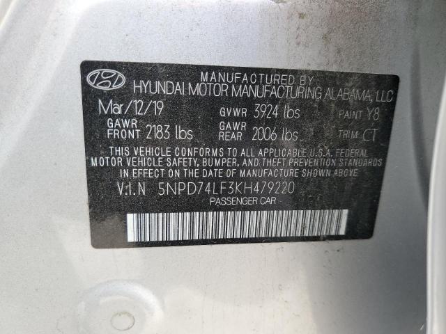 Photo 9 VIN: 5NPD74LF3KH479220 - HYUNDAI ELANTRA SE 