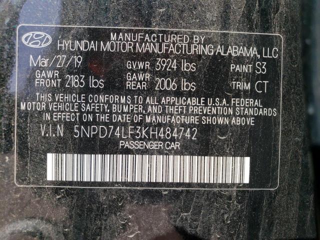 Photo 11 VIN: 5NPD74LF3KH484742 - HYUNDAI ELANTRA 