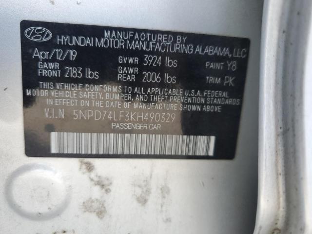 Photo 11 VIN: 5NPD74LF3KH490329 - HYUNDAI ELANTRA SE 