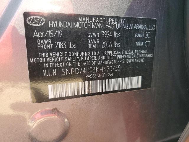 Photo 11 VIN: 5NPD74LF3KH490735 - HYUNDAI ELANTRA SE 