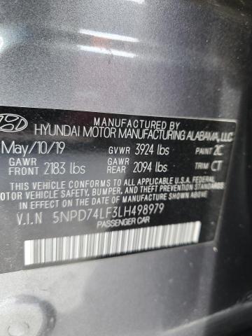 Photo 11 VIN: 5NPD74LF3LH498979 - HYUNDAI ELANTRA SE 