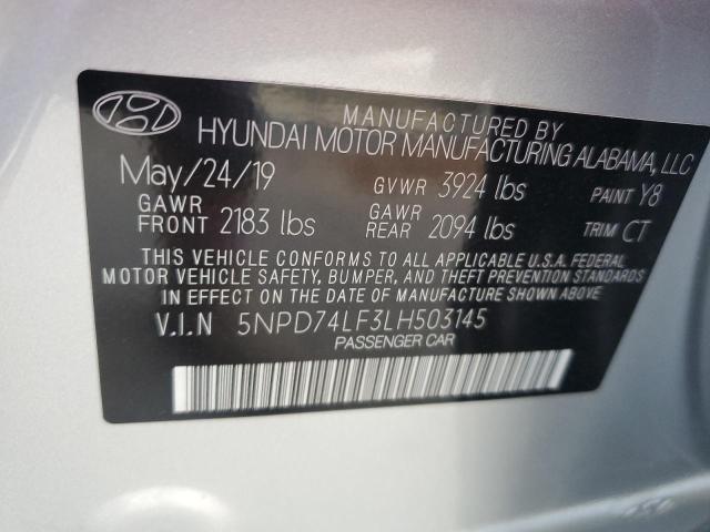 Photo 12 VIN: 5NPD74LF3LH503145 - HYUNDAI ELANTRA SE 