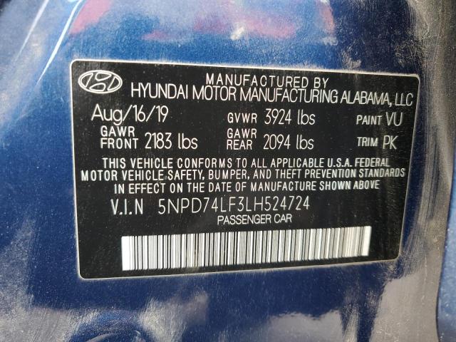 Photo 12 VIN: 5NPD74LF3LH524724 - HYUNDAI ELANTRA 