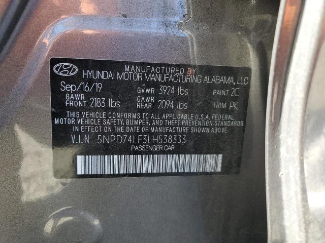 Photo 12 VIN: 5NPD74LF3LH538333 - HYUNDAI ELANTRA SE 