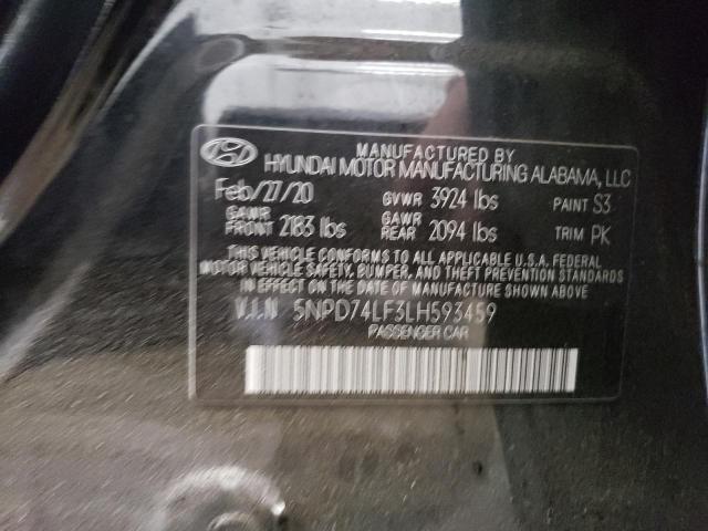 Photo 11 VIN: 5NPD74LF3LH593459 - HYUNDAI ELANTRA SE 