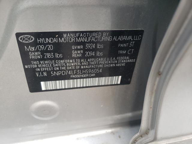 Photo 9 VIN: 5NPD74LF3LH596054 - HYUNDAI ELANTRA SE 