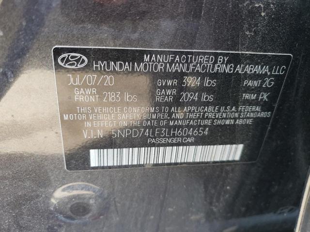 Photo 12 VIN: 5NPD74LF3LH604654 - HYUNDAI ELANTRA SE 