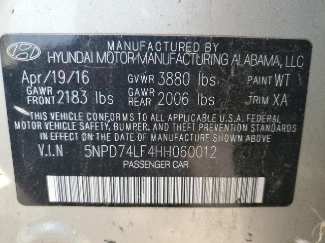 Photo 11 VIN: 5NPD74LF4HH060012 - HYUNDAI ELANTRA SE 