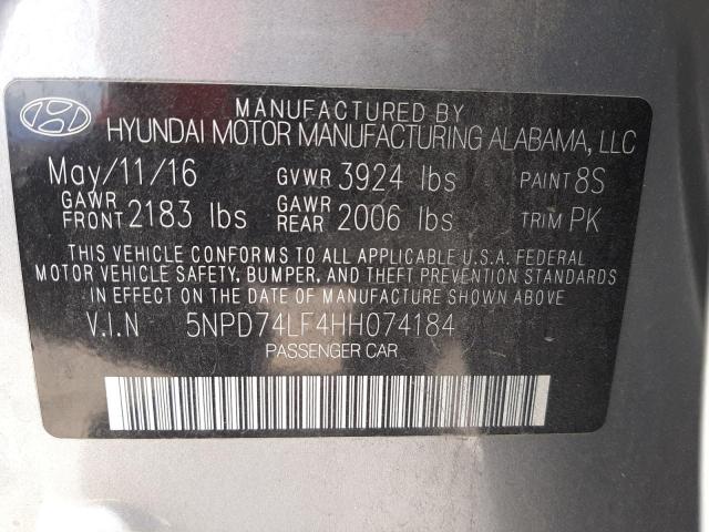 Photo 9 VIN: 5NPD74LF4HH074184 - HYUNDAI ELANTRA SE 