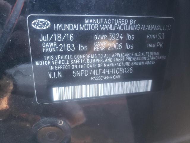 Photo 9 VIN: 5NPD74LF4HH108026 - HYUNDAI ELANTRA SE 