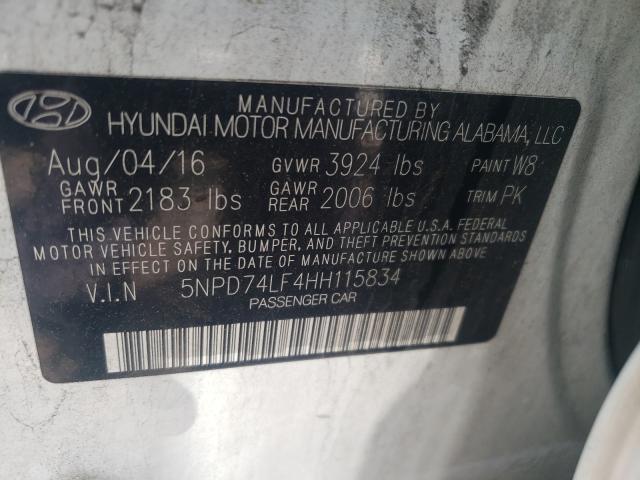 Photo 9 VIN: 5NPD74LF4HH115834 - HYUNDAI ELANTRA SE 