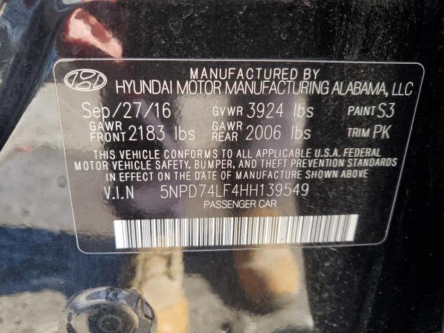 Photo 11 VIN: 5NPD74LF4HH139549 - HYUNDAI ELANTRA 