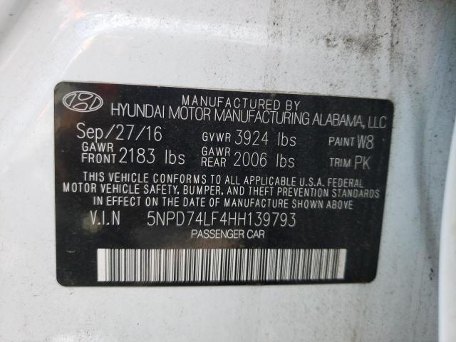 Photo 9 VIN: 5NPD74LF4HH139793 - HYUNDAI ELANTRA SE 