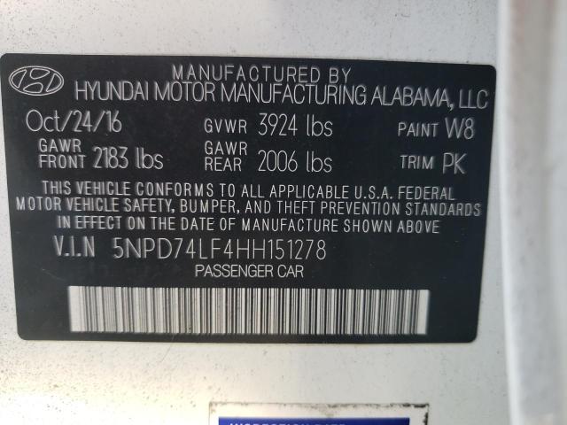 Photo 11 VIN: 5NPD74LF4HH151278 - HYUNDAI ELANTRA SE 