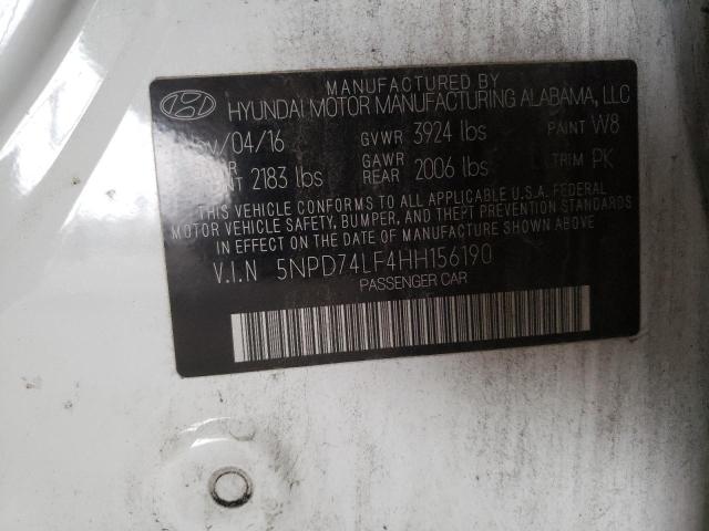 Photo 9 VIN: 5NPD74LF4HH156190 - HYUNDAI ELANTRA SE 