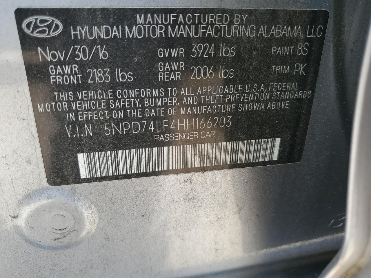 Photo 12 VIN: 5NPD74LF4HH166203 - HYUNDAI ELANTRA 