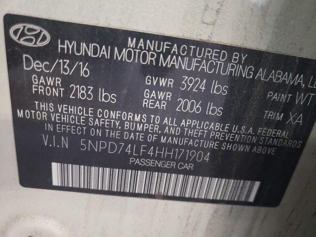 Photo 9 VIN: 5NPD74LF4HH171904 - HYUNDAI ELANTRA SE 