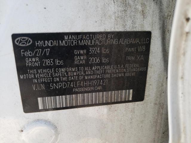 Photo 9 VIN: 5NPD74LF4HH197421 - HYUNDAI ELANTRA SE 