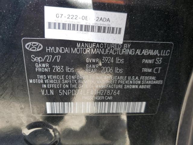 Photo 9 VIN: 5NPD74LF4JH278764 - HYUNDAI ELANTRA SE 