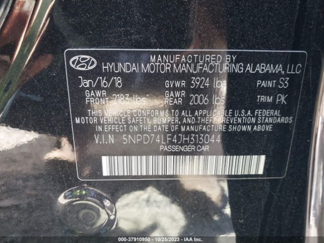 Photo 8 VIN: 5NPD74LF4JH313044 - HYUNDAI ELANTRA 