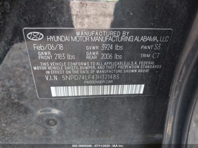 Photo 8 VIN: 5NPD74LF4JH321483 - HYUNDAI ELANTRA 