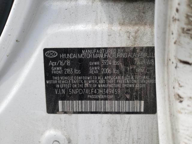 Photo 9 VIN: 5NPD74LF4JH349459 - HYUNDAI ELANTRA SE 